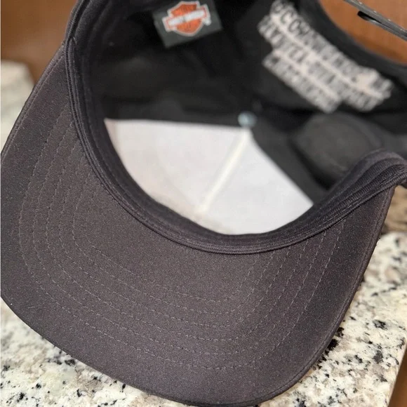 Harley-Davidson Tonal Skull Black Embroidered Cap SnapBack - Picture 6 of 7